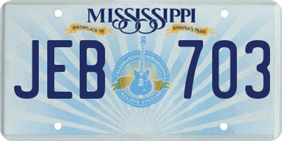 MS license plate JEB703