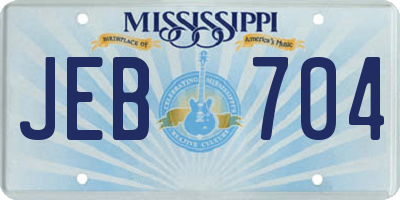 MS license plate JEB704