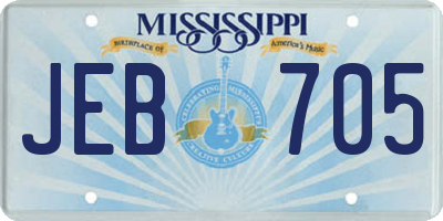 MS license plate JEB705