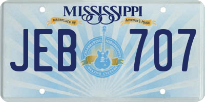 MS license plate JEB707