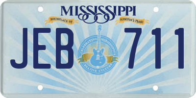 MS license plate JEB711