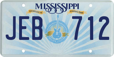 MS license plate JEB712