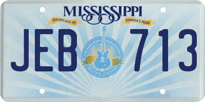MS license plate JEB713