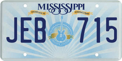 MS license plate JEB715