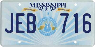 MS license plate JEB716