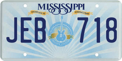 MS license plate JEB718