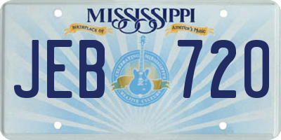 MS license plate JEB720