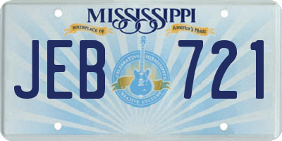 MS license plate JEB721
