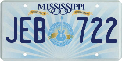 MS license plate JEB722