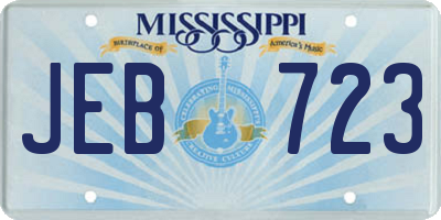 MS license plate JEB723