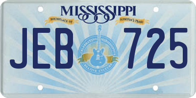 MS license plate JEB725