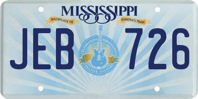 MS license plate JEB726