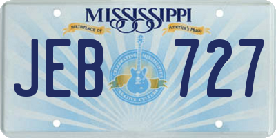 MS license plate JEB727