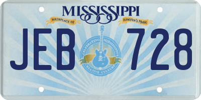 MS license plate JEB728
