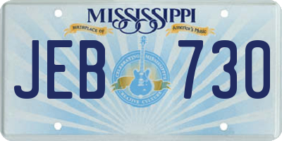 MS license plate JEB730
