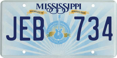 MS license plate JEB734