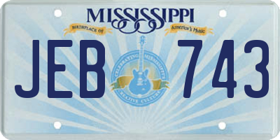 MS license plate JEB743