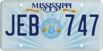 MS license plate JEB747
