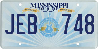 MS license plate JEB748