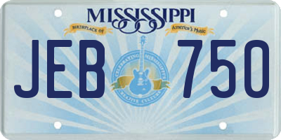 MS license plate JEB750