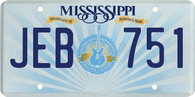 MS license plate JEB751