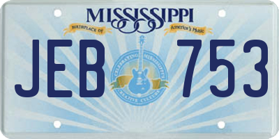MS license plate JEB753