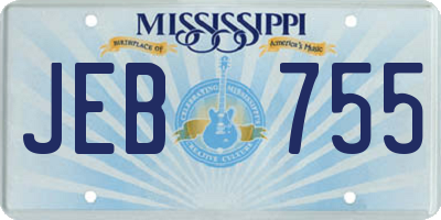 MS license plate JEB755