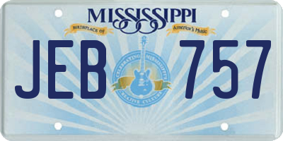 MS license plate JEB757