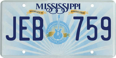 MS license plate JEB759