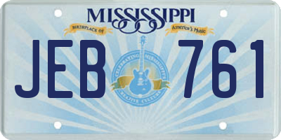 MS license plate JEB761