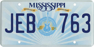 MS license plate JEB763