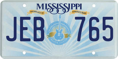 MS license plate JEB765