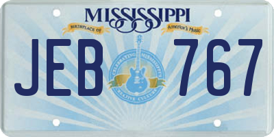 MS license plate JEB767