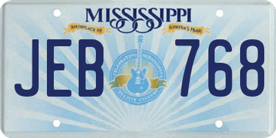 MS license plate JEB768