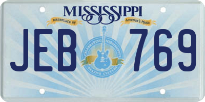 MS license plate JEB769