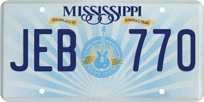 MS license plate JEB770