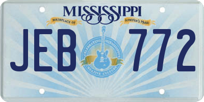 MS license plate JEB772