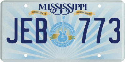 MS license plate JEB773