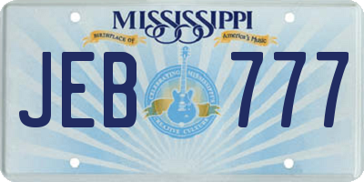MS license plate JEB777