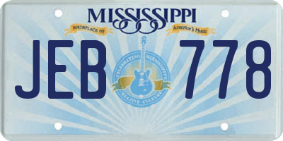 MS license plate JEB778