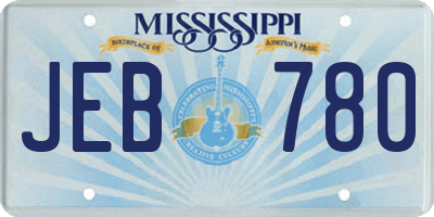 MS license plate JEB780