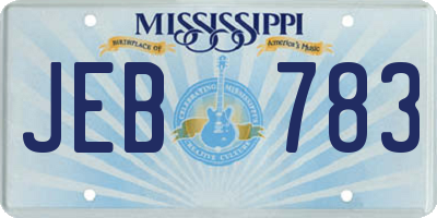 MS license plate JEB783