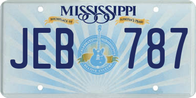 MS license plate JEB787