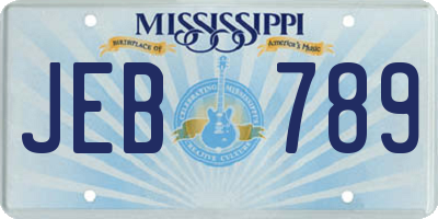 MS license plate JEB789