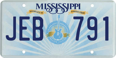 MS license plate JEB791