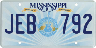 MS license plate JEB792