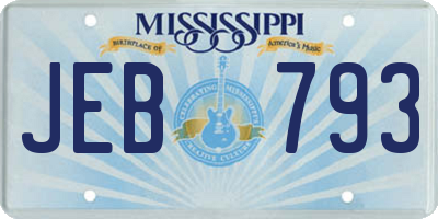 MS license plate JEB793