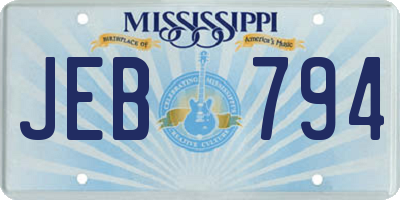 MS license plate JEB794
