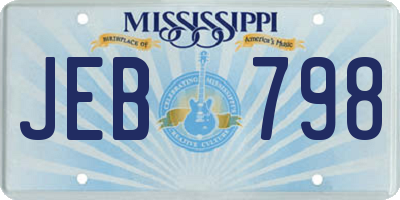 MS license plate JEB798