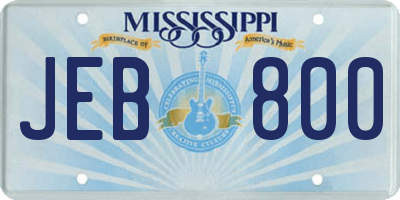 MS license plate JEB800